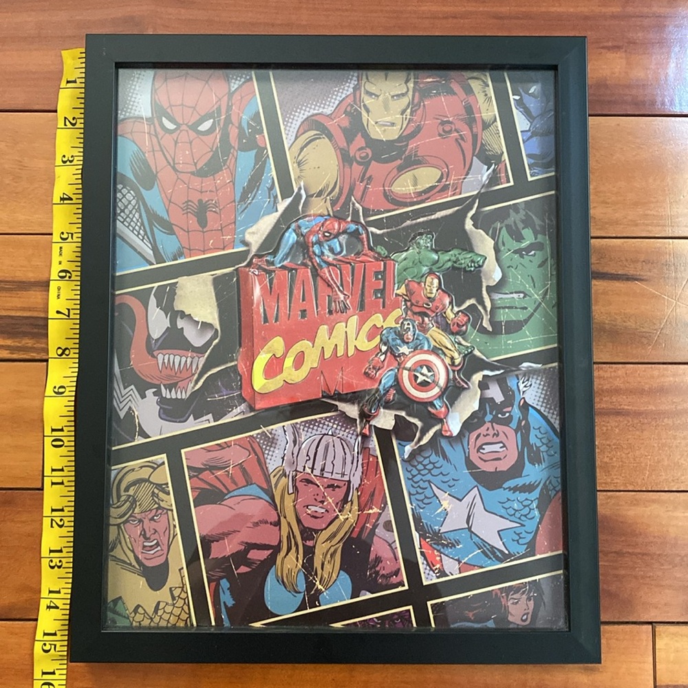 Marvel Comics Framed Art- beautiful piece for any creative space!